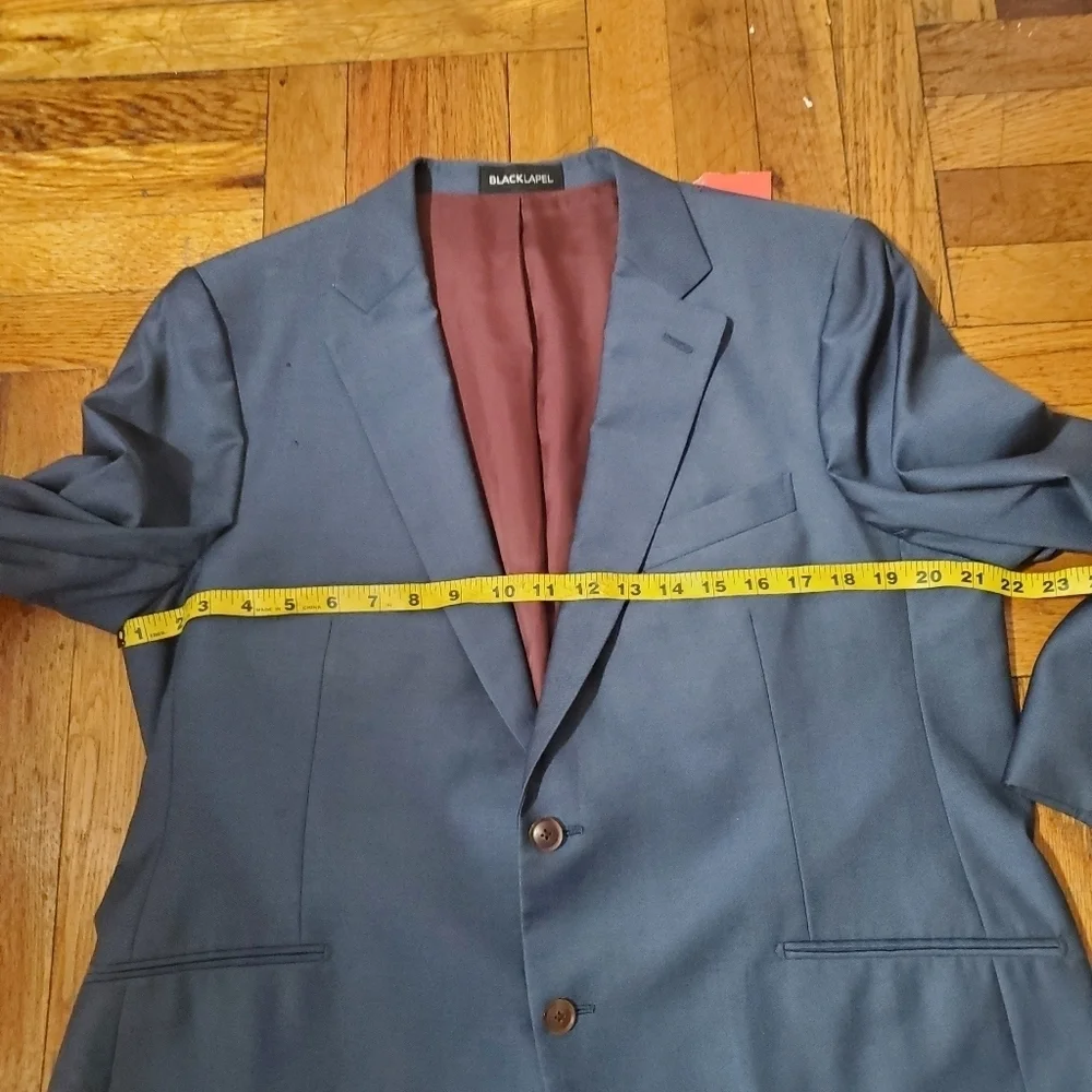 Bluelapel Mens Blazer Blue/Gray Single Breasted Business Office Career 42R - Picture 8 of 11